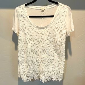 J. crew Factory Lace detail front tee